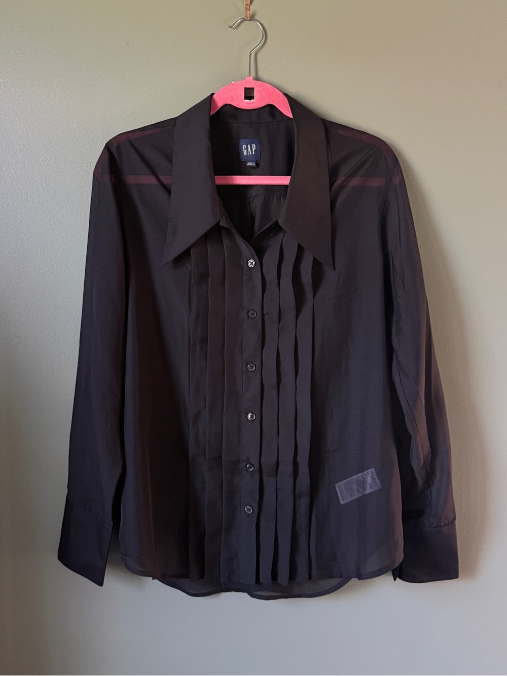 GAP Sheer Black Pleated Shirt - Size M